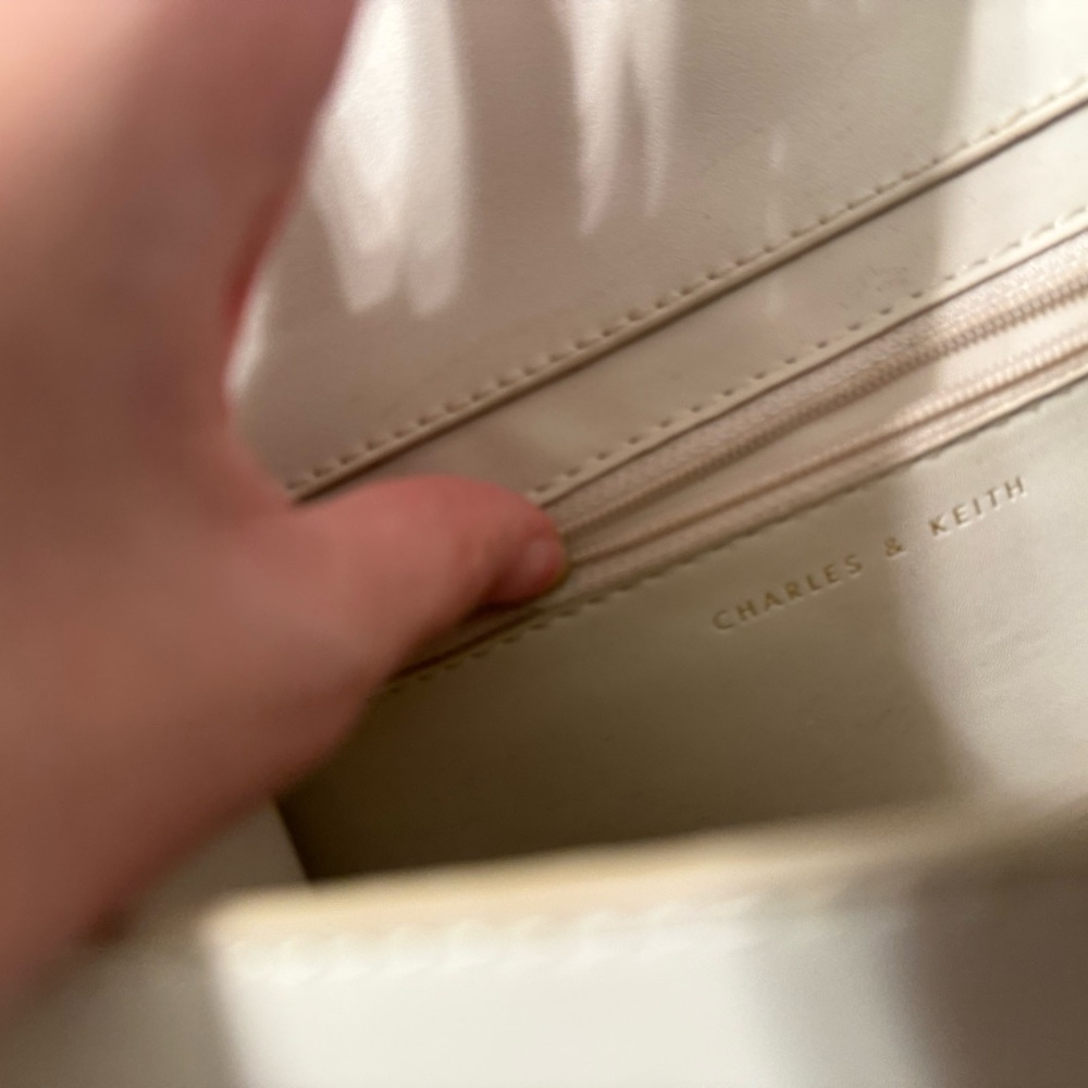 charles keith structed Cream/off-white handbag/crossbody - Picture 3 of 6